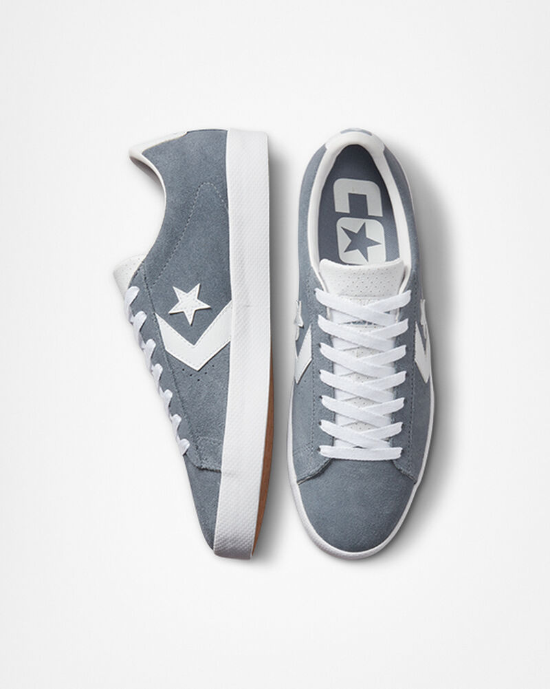 Pánské Nízké Converse ​PL Vulc Pro Semišové Skate Šedé Bílé Bílé | 0158-QMTUJ