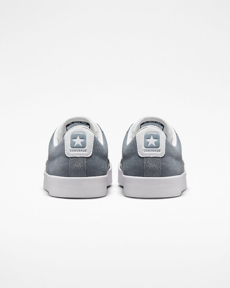 Pánské Nízké Converse ​PL Vulc Pro Semišové Skate Šedé Bílé Bílé | 0158-QMTUJ