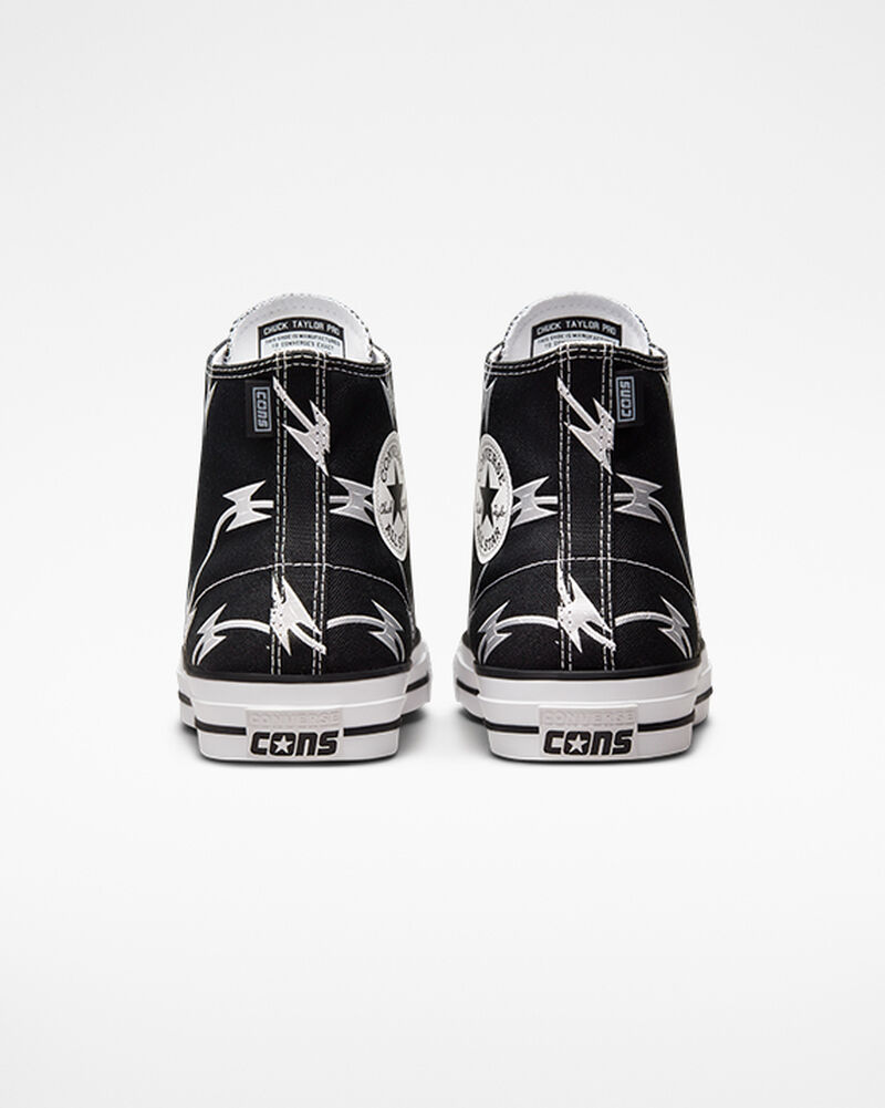 Pánské Vysoké Converse ​CONS Chuck Taylor All Star Pro Razor Wire Skate Černé Stříbrné Bílé | 8143-SCZVF