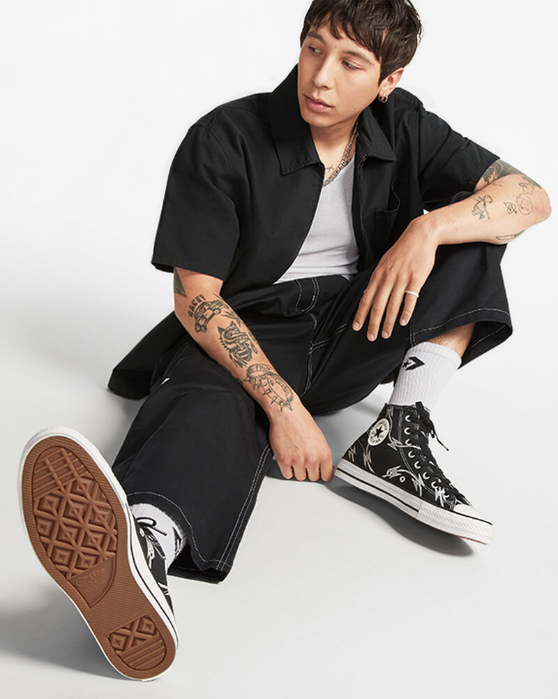 Pánské Vysoké Converse ​CONS Chuck Taylor All Star Pro Razor Wire Skate Černé Stříbrné Bílé | 8143-SCZVF