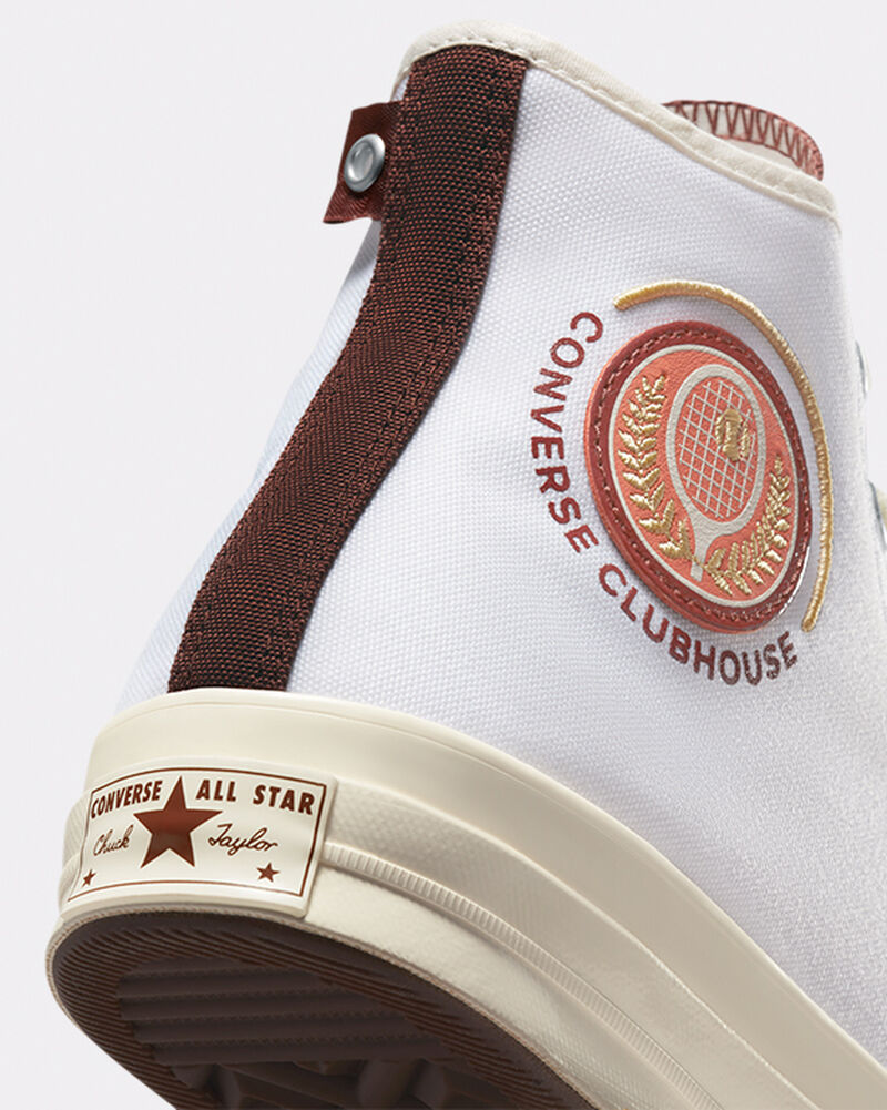Pánské Vysoké Converse ​Chuck 70 Clubhouse Unisex Bílé Červené | 9258-XYIEH