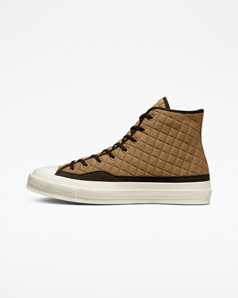 Pánské Vysoké Converse ​Chuck 70 Prošívaný Unisex Hnědé Černé | 4980-MJPIR