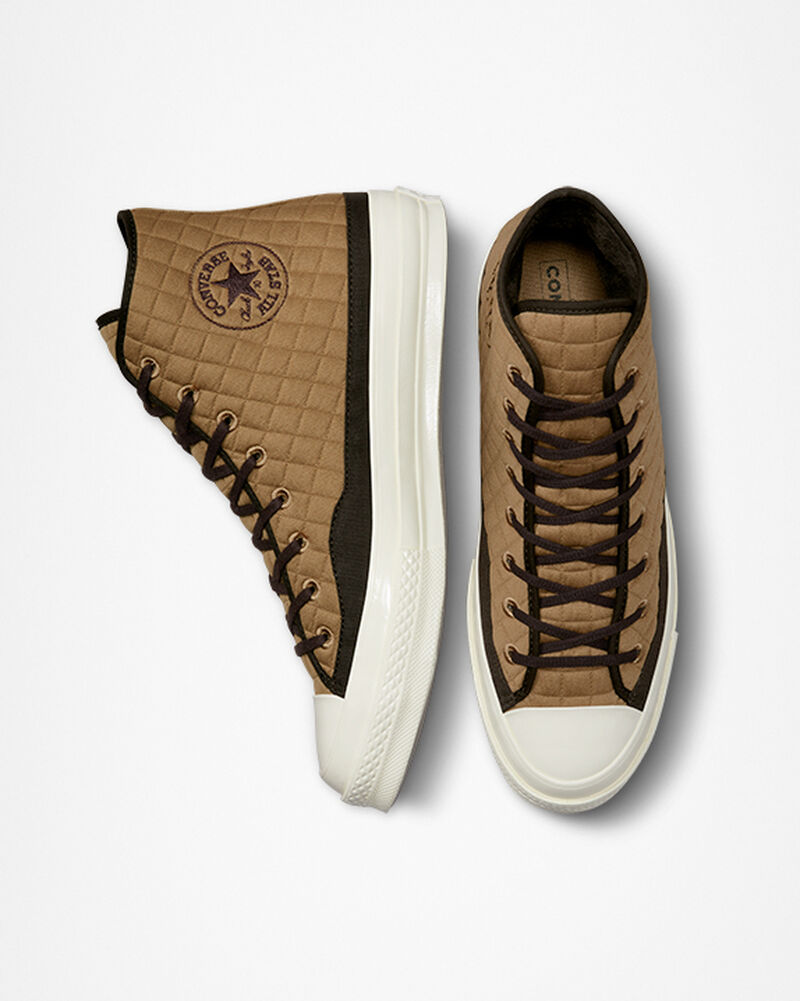 Pánské Vysoké Converse ​Chuck 70 Prošívaný Unisex Hnědé Černé | 4980-MJPIR