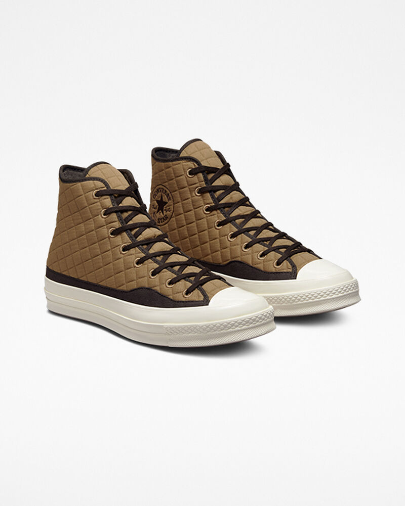 Pánské Vysoké Converse ​Chuck 70 Prošívaný Unisex Hnědé Černé | 4980-MJPIR