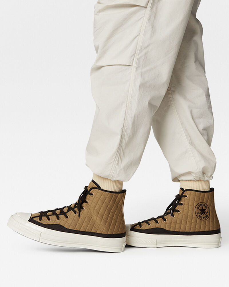 Pánské Vysoké Converse ​Chuck 70 Prošívaný Unisex Hnědé Černé | 4980-MJPIR