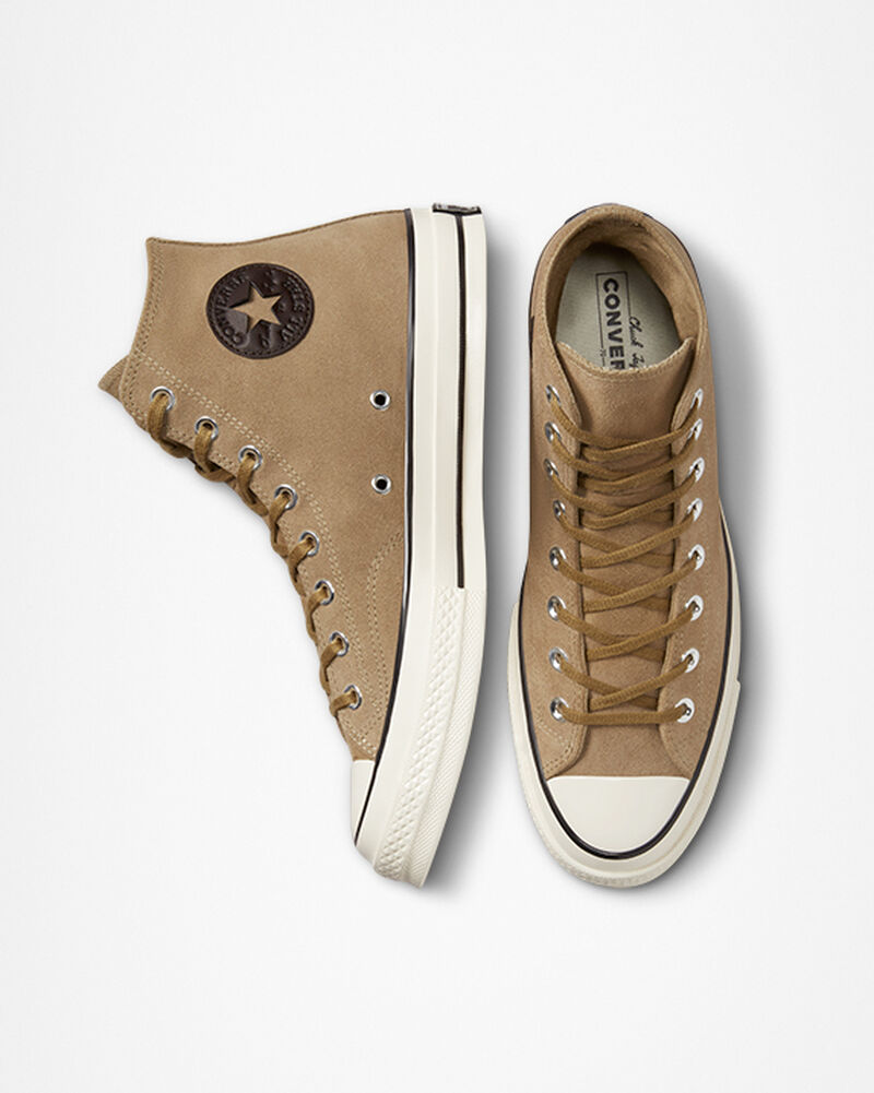 Pánské Vysoké Converse ​Chuck 70 Semišové Unisex Hnědé Černé | 3295-IGWXO
