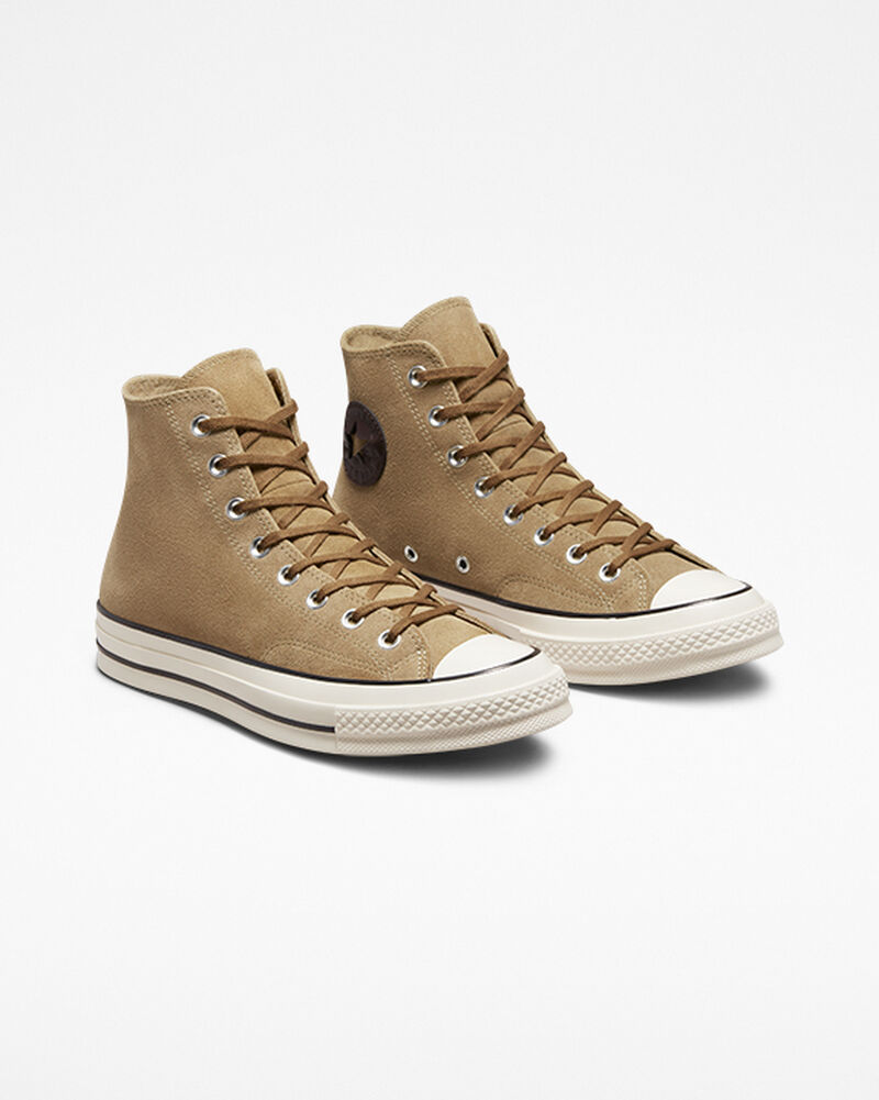 Pánské Vysoké Converse ​Chuck 70 Semišové Unisex Hnědé Černé | 3295-IGWXO