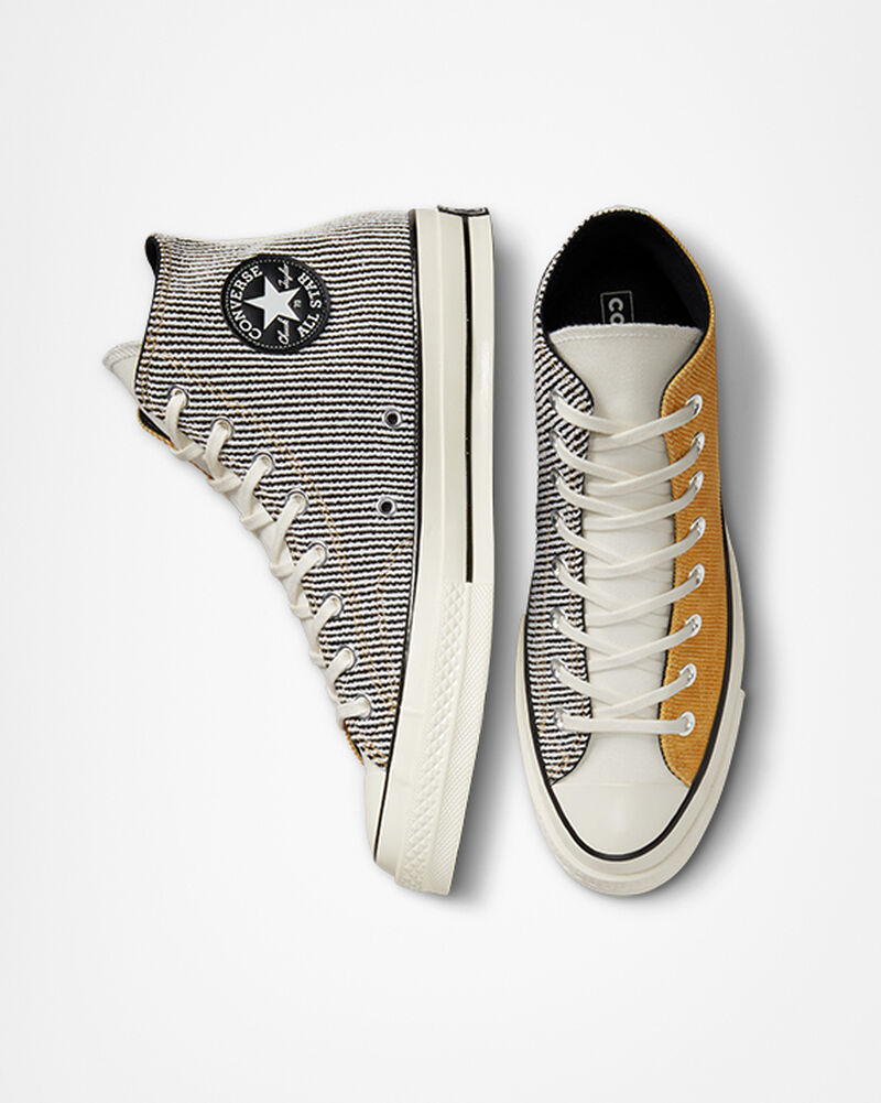 Pánské Vysoké Converse ​Chuck 70 Textured Tri-Panel Unisex Oranžové Černé | 2907-BWYKD