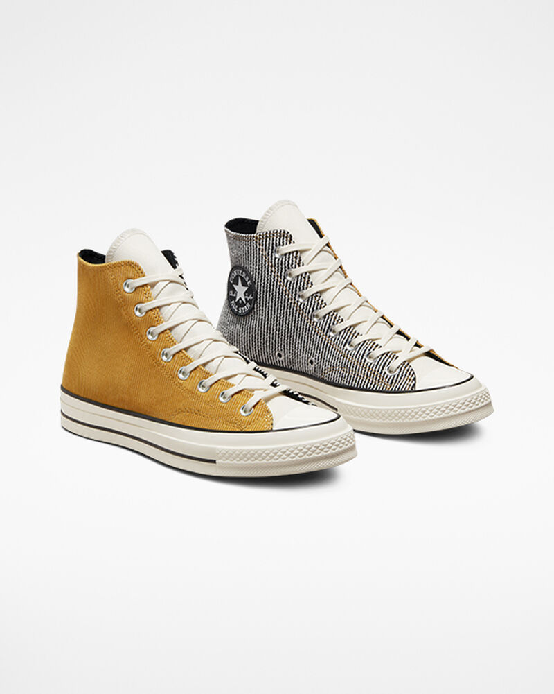 Pánské Vysoké Converse ​Chuck 70 Textured Tri-Panel Unisex Oranžové Černé | 2907-BWYKD