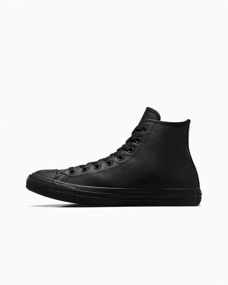 Pánské Vysoké Converse ​Chuck Taylor All Star Læder Unisex Černé | 1705-VQUPL