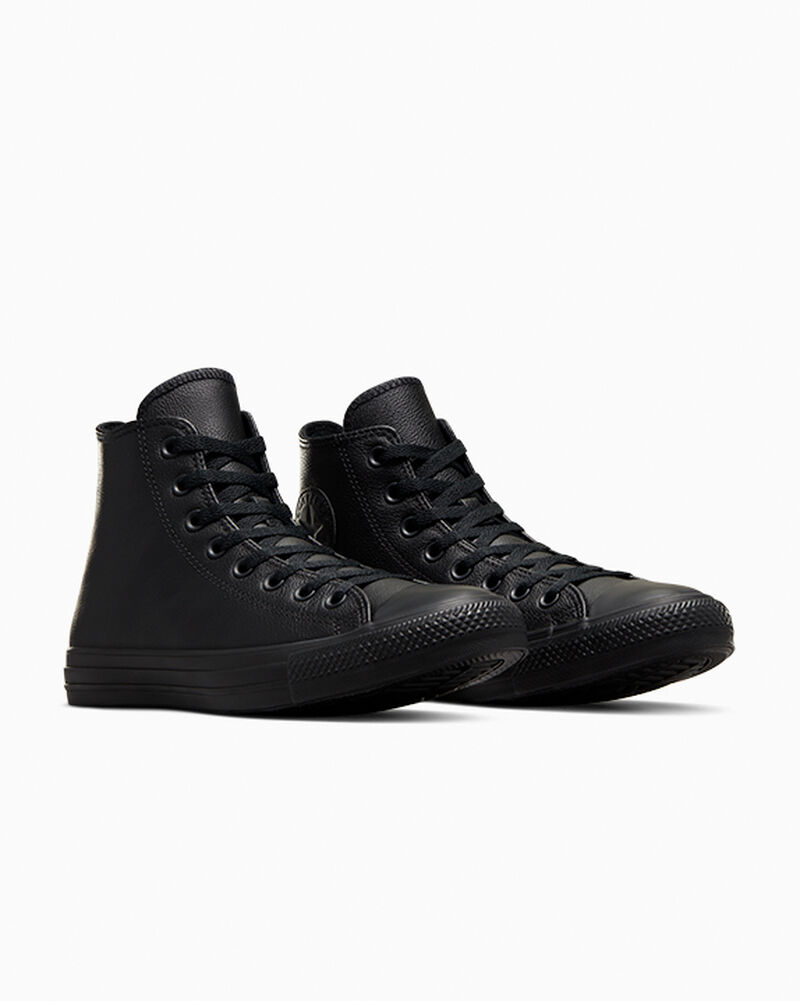 Pánské Vysoké Converse ​Chuck Taylor All Star Læder Unisex Černé | 1705-VQUPL