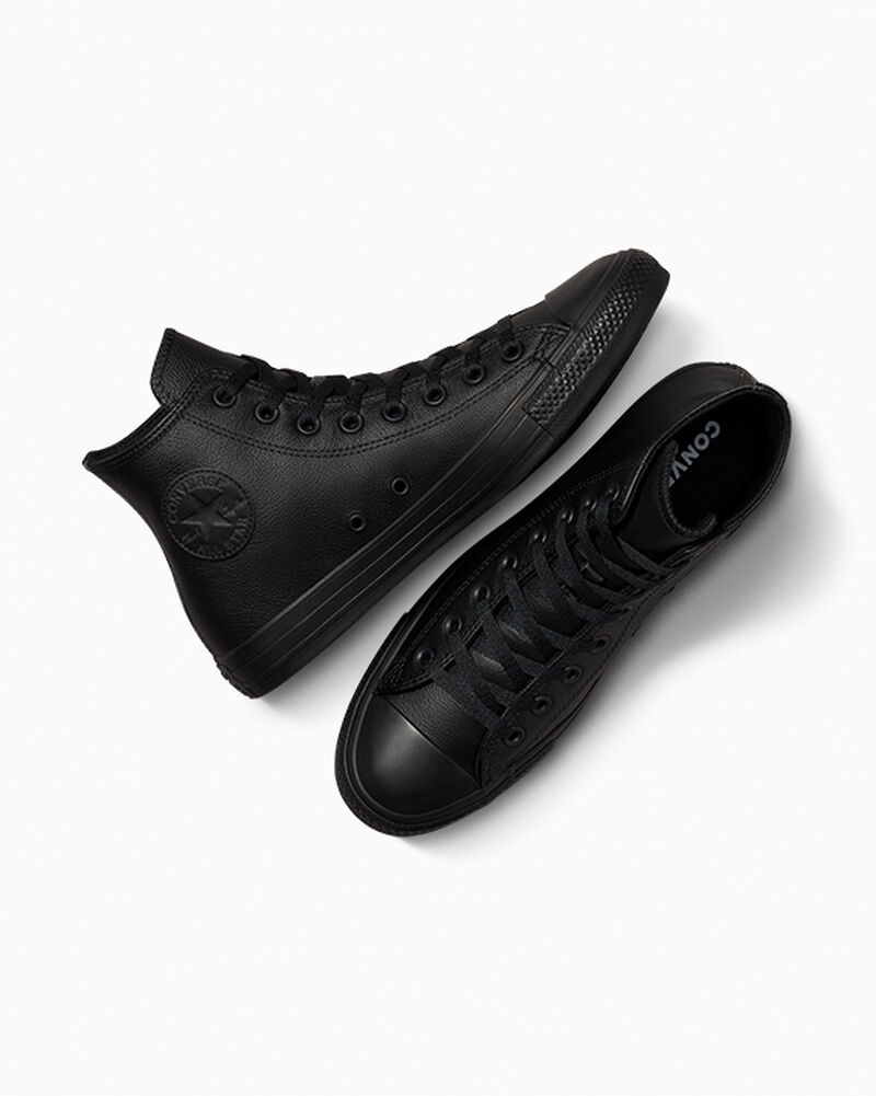 Pánské Vysoké Converse ​Chuck Taylor All Star Læder Unisex Černé | 1705-VQUPL