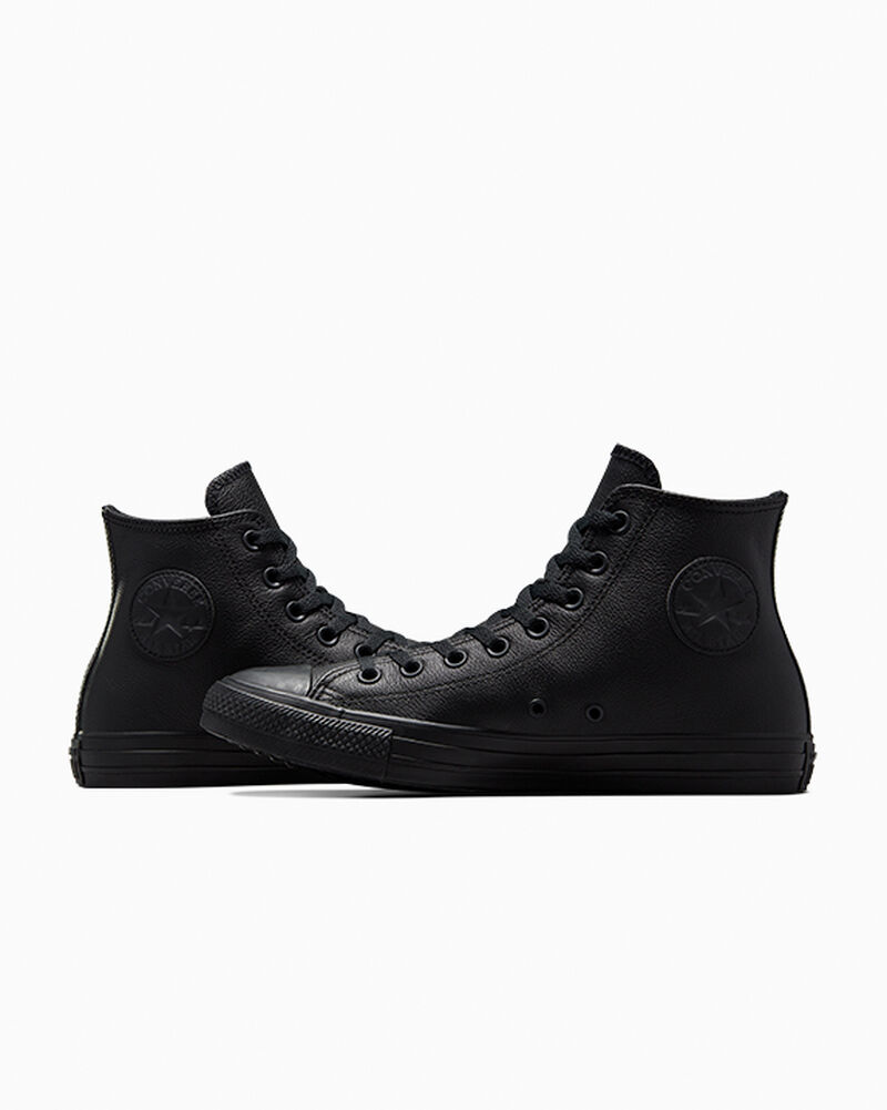 Pánské Vysoké Converse ​Chuck Taylor All Star Læder Unisex Černé | 1705-VQUPL