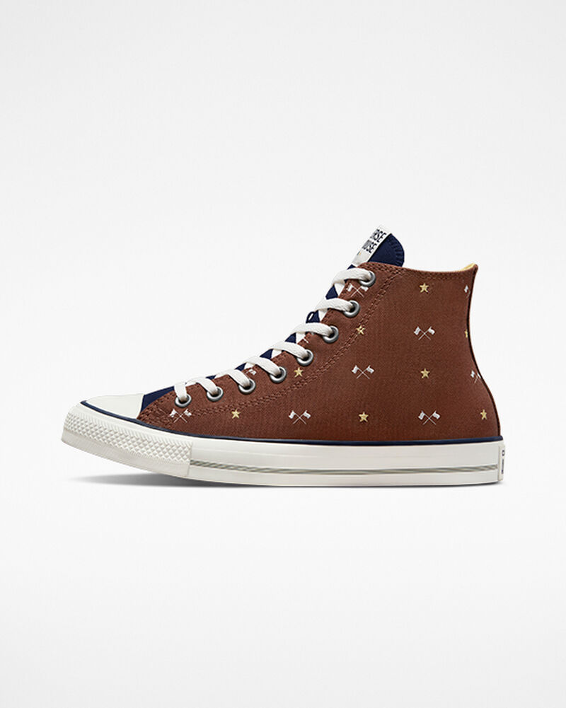 Pánské Vysoké Converse ​Chuck Taylor All Star Clubhouse Unisex Červené Zlaté | 6345-CHNFJ