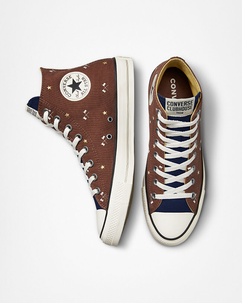 Pánské Vysoké Converse ​Chuck Taylor All Star Clubhouse Unisex Červené Zlaté | 6345-CHNFJ
