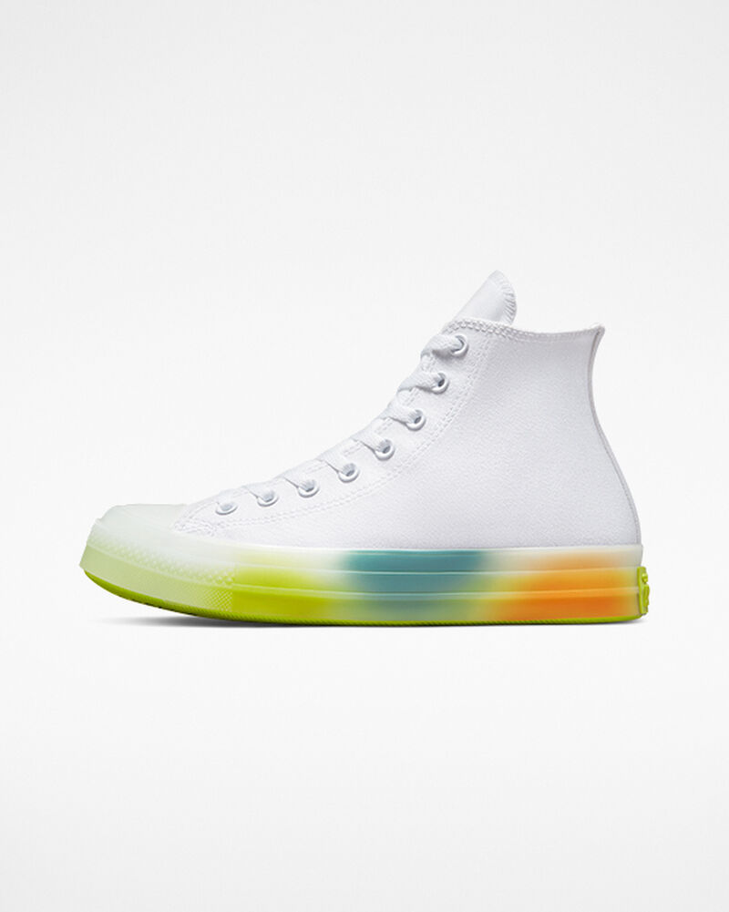 Pánské Vysoké Converse ​Chuck Taylor All Star CX Spray Paint Unisex Bílé Oranžové | 6904-SWXZO