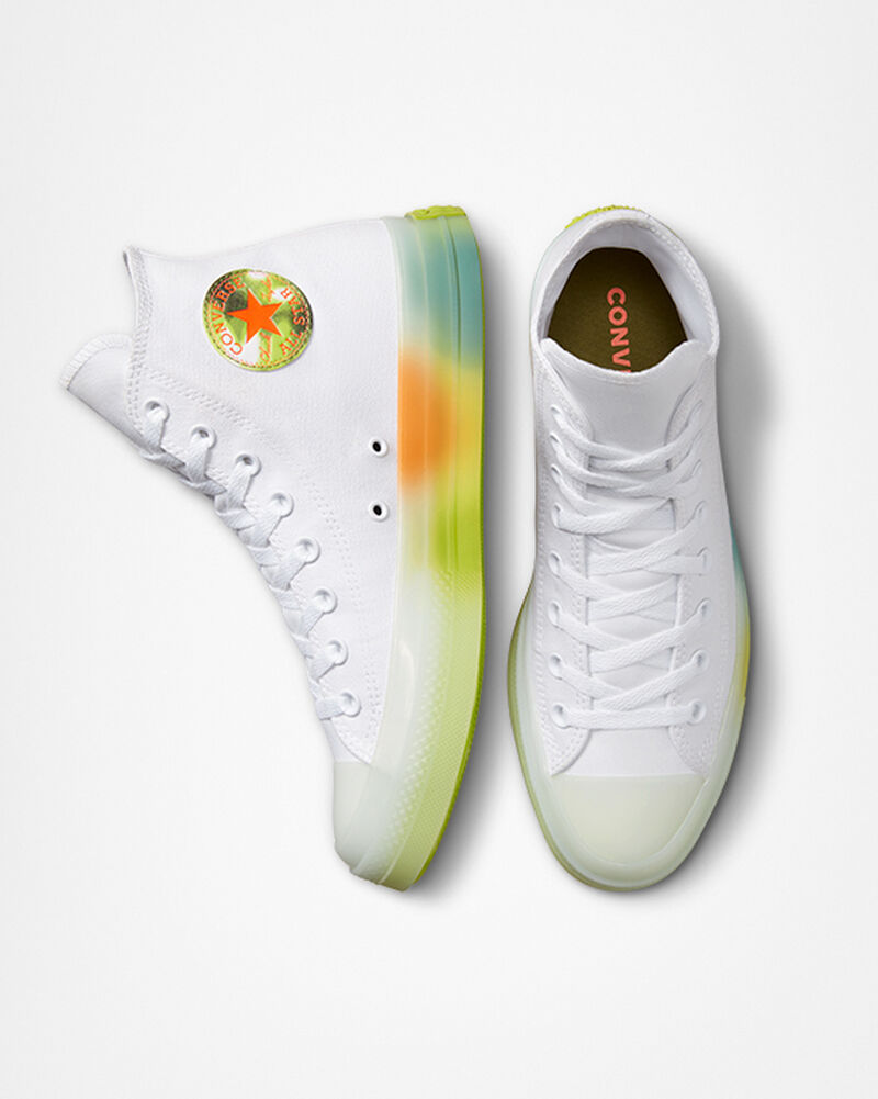 Pánské Vysoké Converse ​Chuck Taylor All Star CX Spray Paint Unisex Bílé Oranžové | 6904-SWXZO