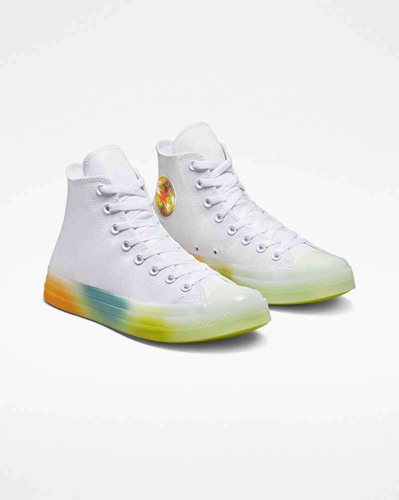 Pánské Vysoké Converse ​Chuck Taylor All Star CX Spray Paint Unisex Bílé Oranžové | 6904-SWXZO