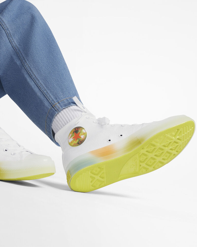 Pánské Vysoké Converse ​Chuck Taylor All Star CX Spray Paint Unisex Bílé Oranžové | 6904-SWXZO