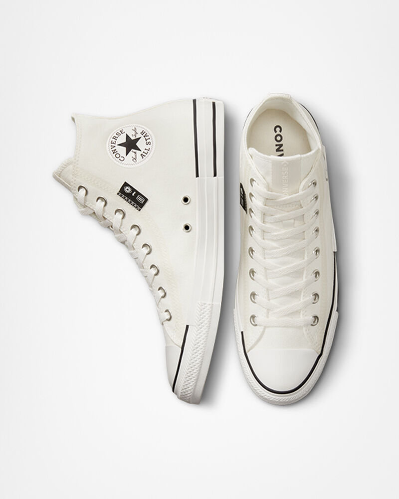 Pánské Vysoké Converse ​Chuck Taylor All Star Grid Logo Unisex Bílé Bílé | 7692-PTRWF