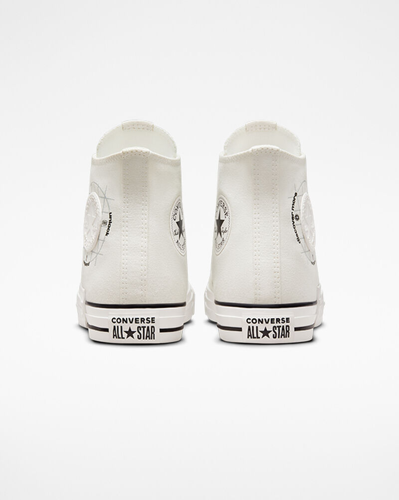 Pánské Vysoké Converse ​Chuck Taylor All Star Grid Logo Unisex Bílé Bílé | 7692-PTRWF