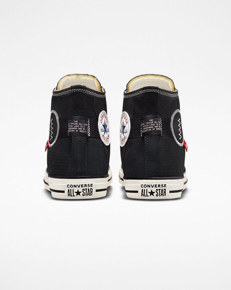 Pánské Vysoké Converse ​Chuck Taylor All Star Logo Tag Unisex Černé Černé | 8327-LHYNQ