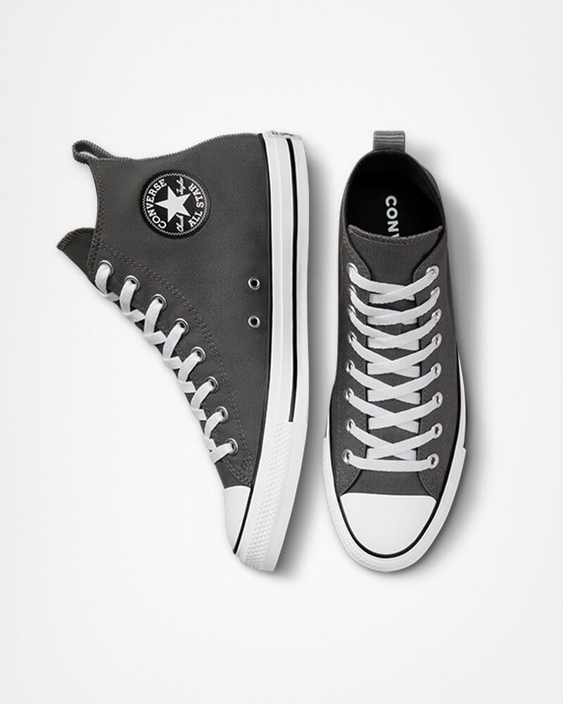 Pánské Vysoké Converse ​Chuck Taylor All Star Woven Twill Unisex Šedé Šedé Černé | 8723-ZVMRG