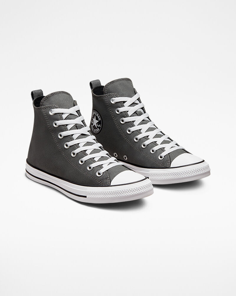 Pánské Vysoké Converse ​Chuck Taylor All Star Woven Twill Unisex Šedé Šedé Černé | 8723-ZVMRG