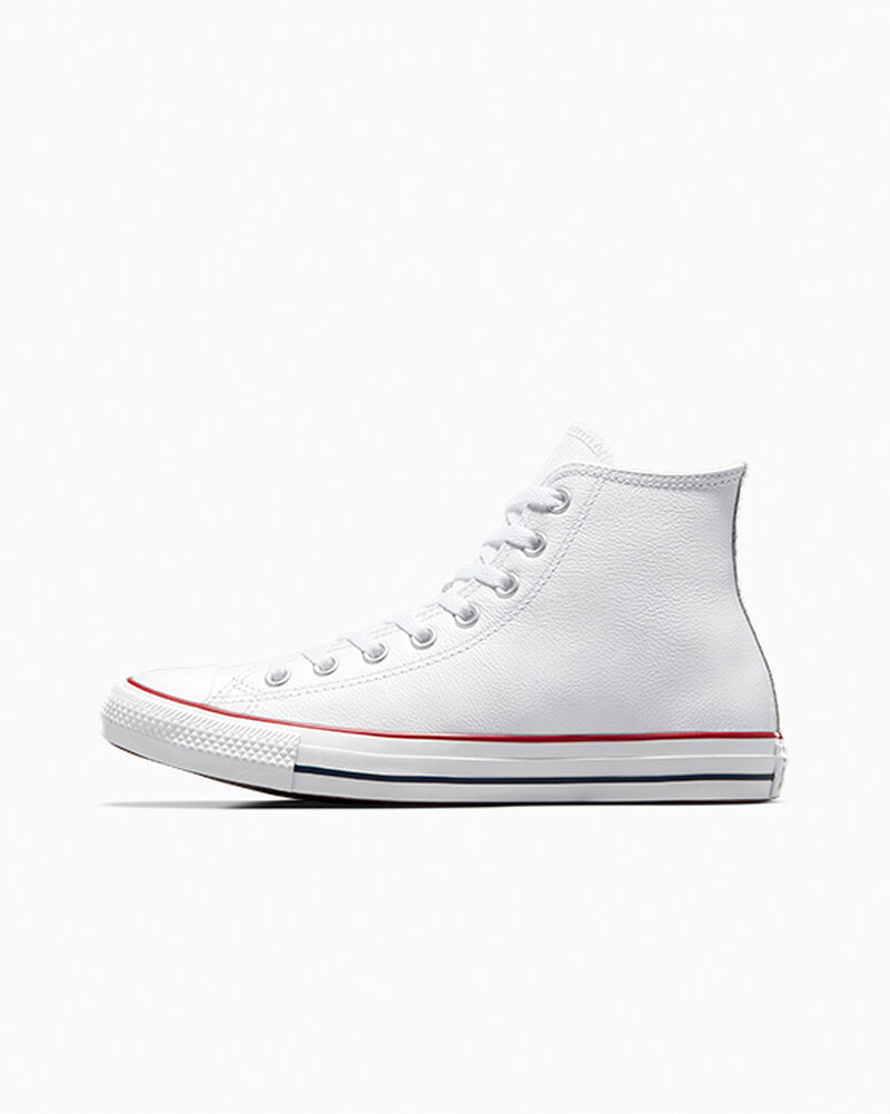 Pánské Vysoké Converse ​Chuck Taylor All Star Læder Unisex Bílé | 9671-JRWNH