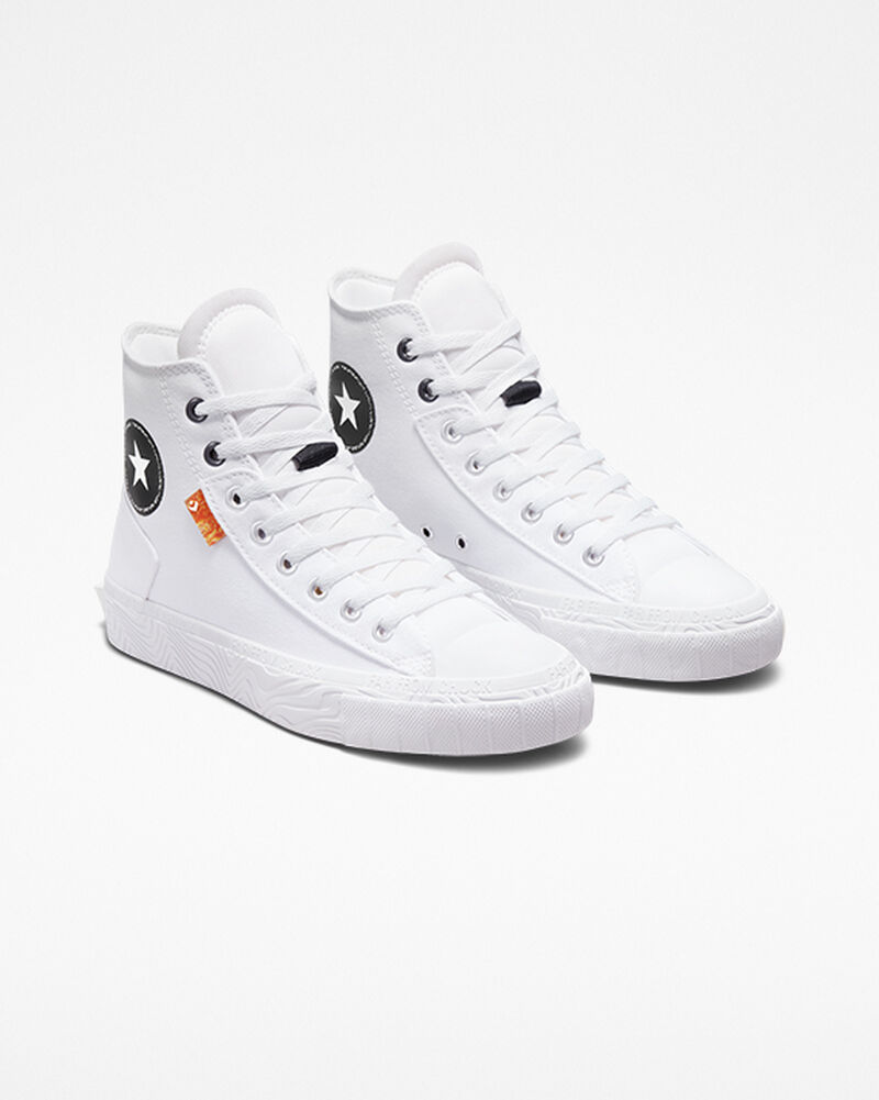 Pánské Vysoké Converse ​Chuck Taylor Alt Star Platene Unisex Bílé Černé Bílé | 7415-HZYCP