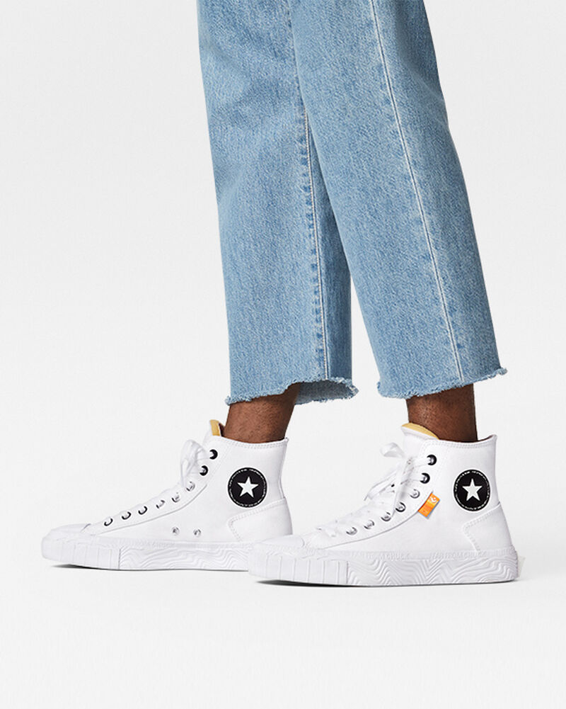 Pánské Vysoké Converse ​Chuck Taylor Alt Star Platene Unisex Bílé Černé Bílé | 7415-HZYCP