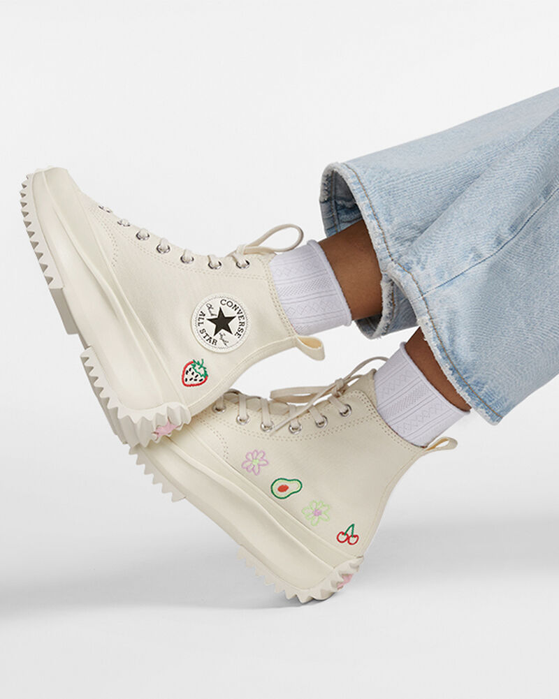 Pánské Vysoké Converse ​Run Star Hike Embroidered Fruits & Florals Unisex Růžové | 0147-VRYKO