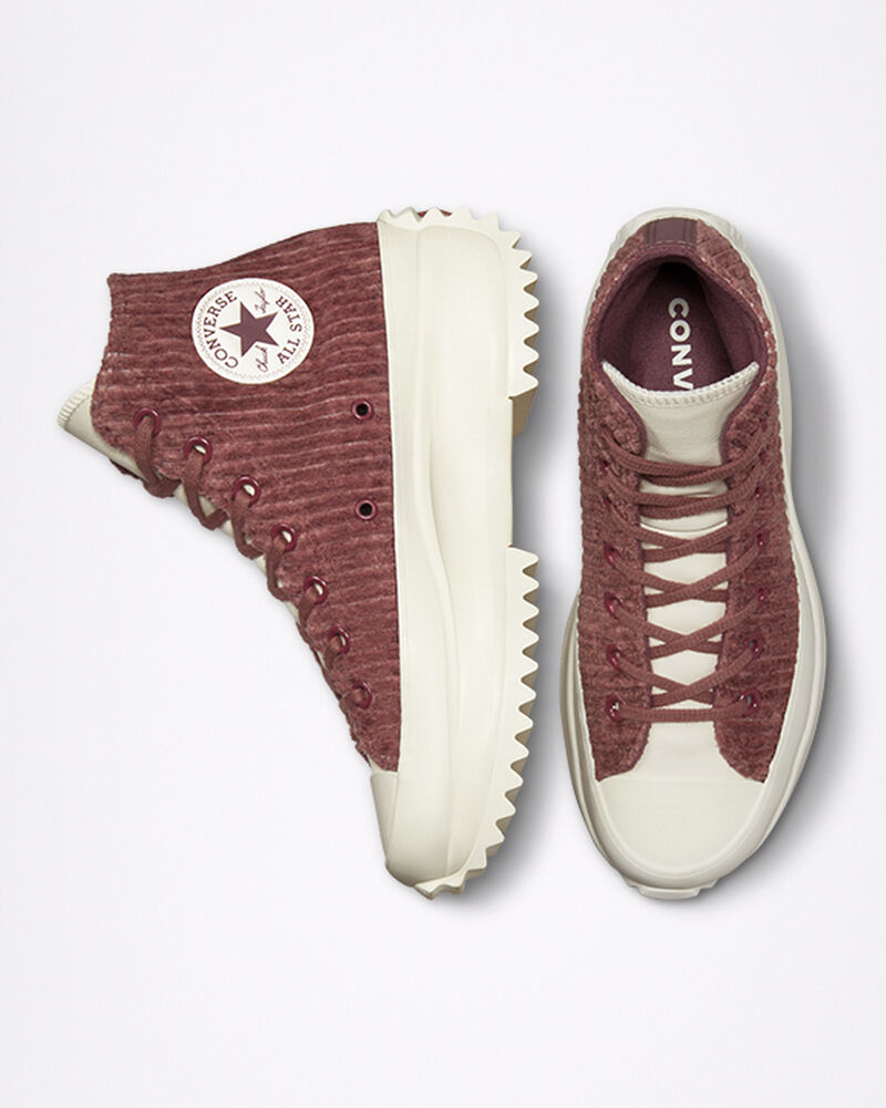 Pánské Vysoké Converse ​Run Star Hike Velour Unisex Tmavě Vínové | 3601-ZMGLO